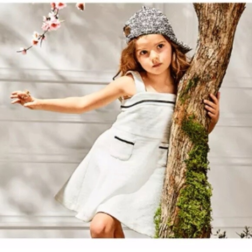 Janie And Jack BOUCLÉ Sleeveless Dress, IVORY SIZE 8
